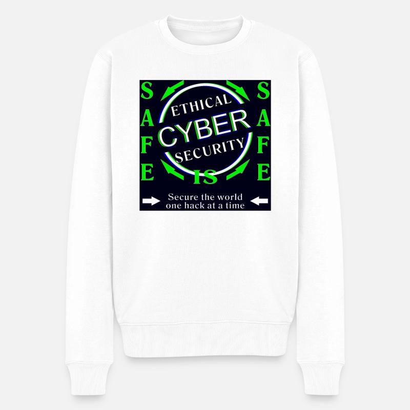 Cybersécurité éthique SAFE - Pull Premium bio Homme - blanc