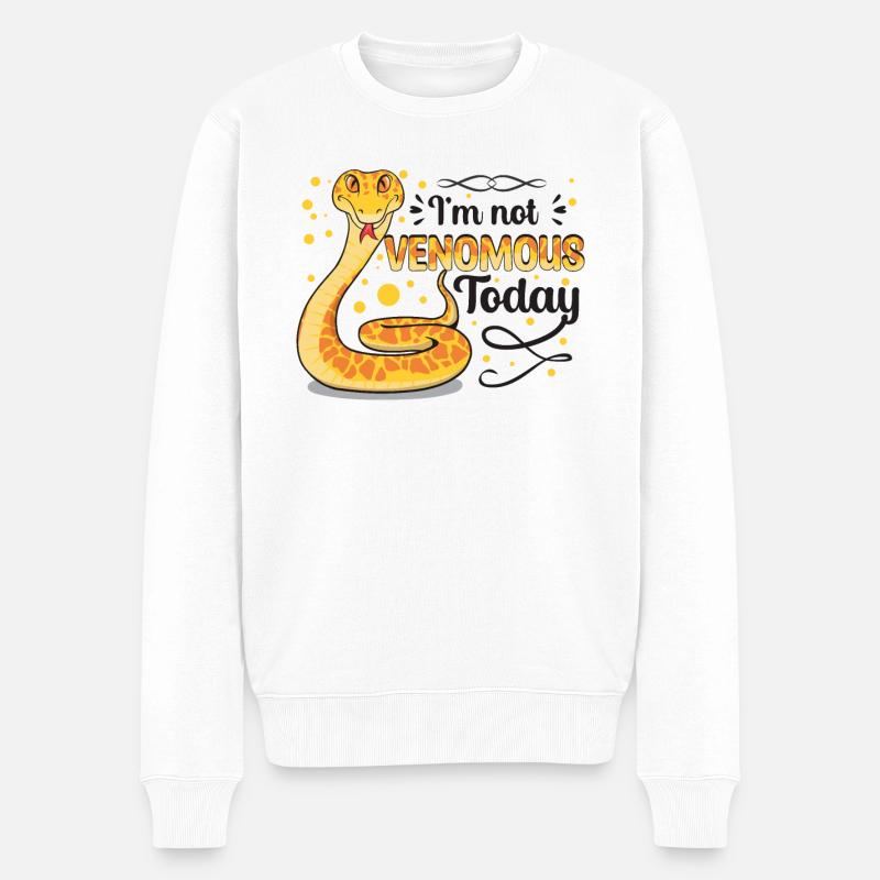 Ich bin heute nicht giftig - Männer Premium Bio Pullover - Weiß