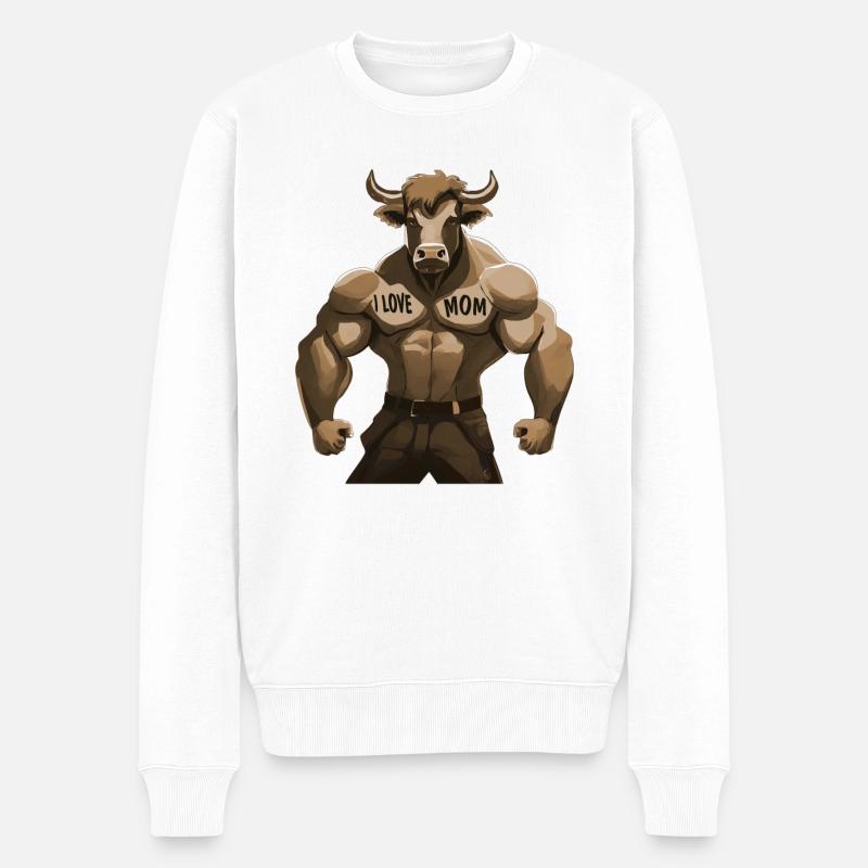 TAUREAU TAUREAU J’AIME MAMAN - Pull Premium bio Homme - blanc