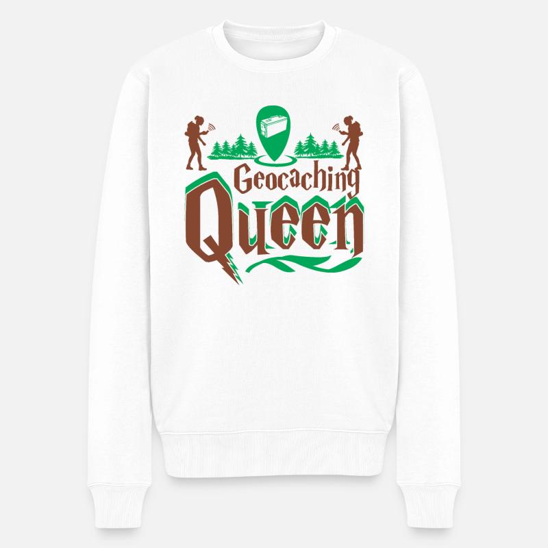Geocaching-Königin - Männer Premium Bio Pullover - Weiß