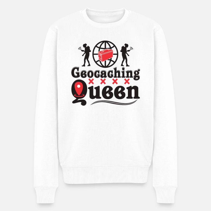 Reine du géocaching - Pull Premium bio Homme - blanc