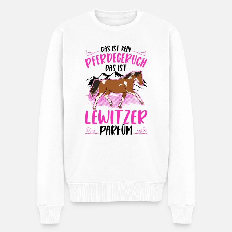 Lewitzer Parfüm Lewitzer Pferd Geruch - Männer Premium Bio Pullover - Weiß