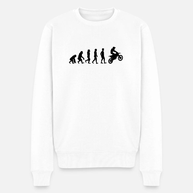 Cadeau motocross Motorcross Evolution - Pull Premium bio Homme - blanc