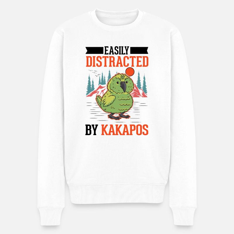 Facilement distrait par les kakapos - Pull Premium bio Homme - blanc