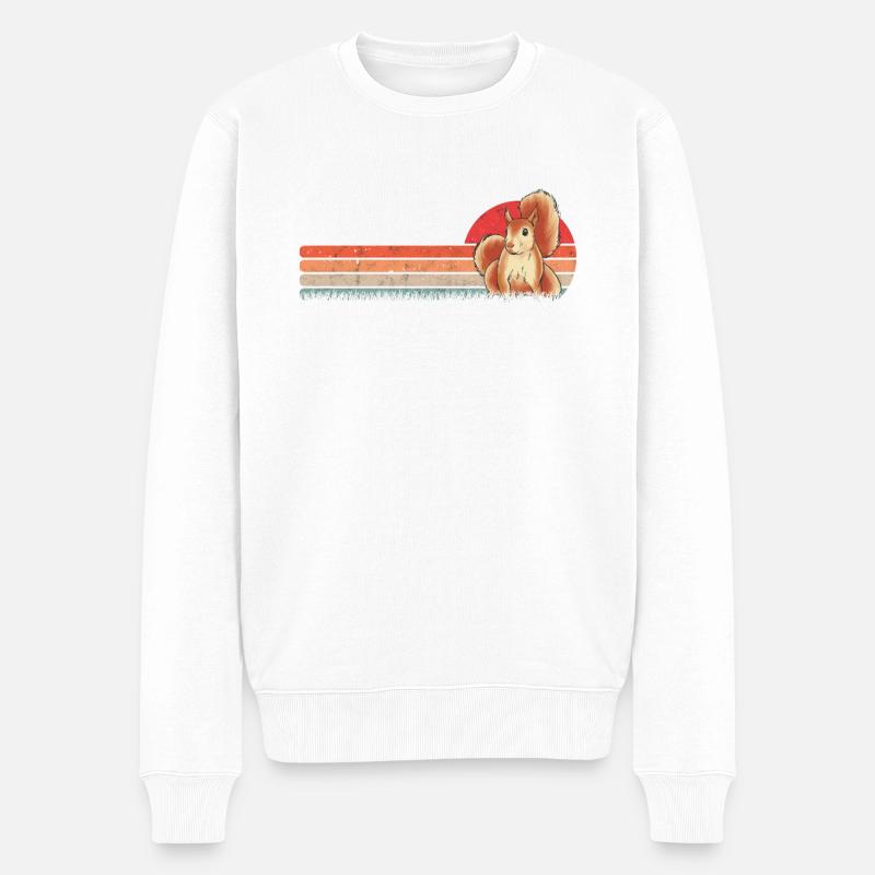 Eichhörnchen Écureuil rétro - Pull Premium bio Homme - blanc