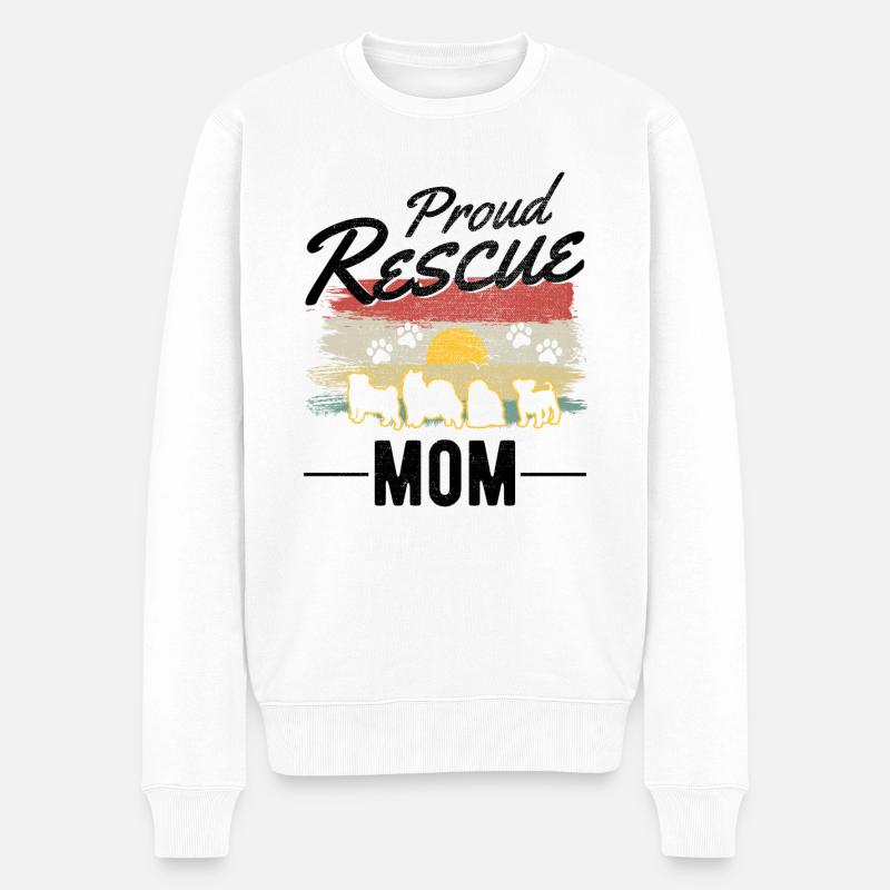 Hunderettung Mama Straßenhund - Männer Premium Bio Pullover - Weiß