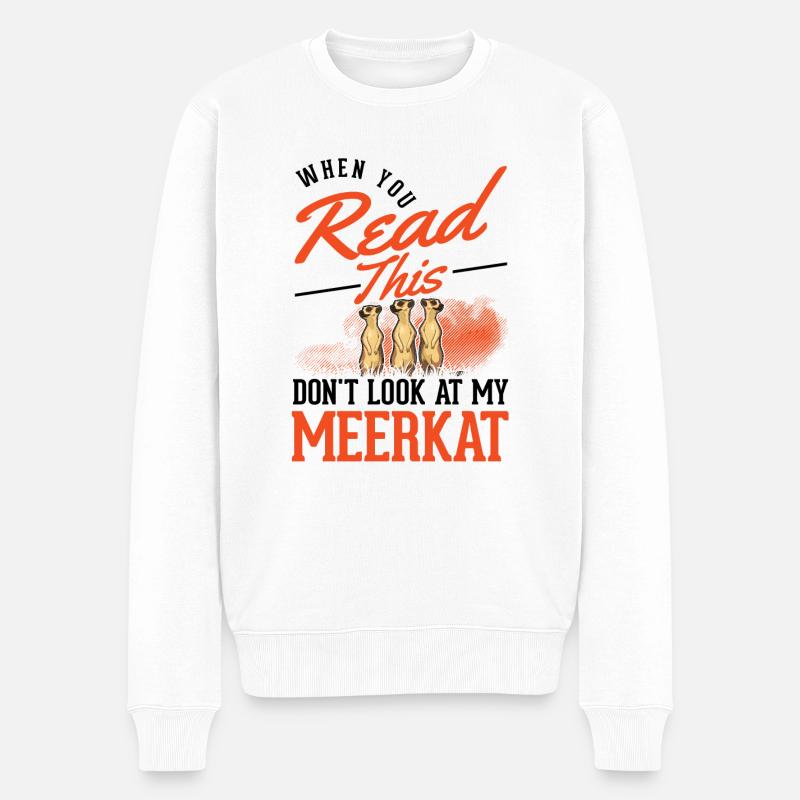 Erdmännchen Geschenk Meerkat - Männer Premium Bio Pullover - Weiß