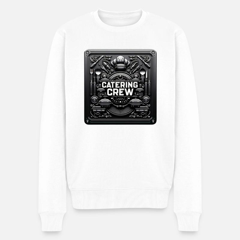 Catering Crew 8 - Männer Premium Bio Pullover - Weiß