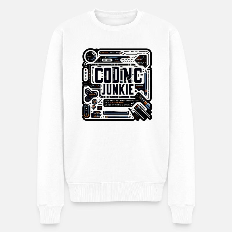 Coding Junkie 11 - Men's Premium Organic Jumper - white