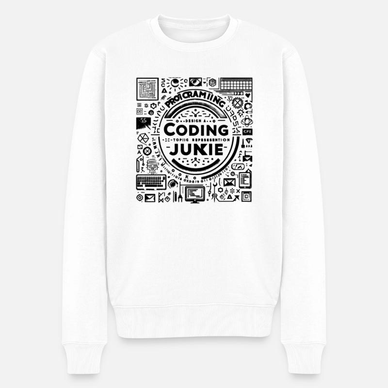Coding Junkie 8 - Männer Premium Bio Pullover - Weiß