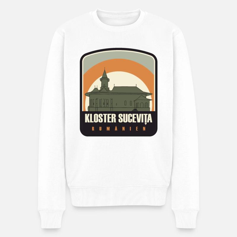 Kloster Sucevita – Rumänien - Männer Premium Bio Pullover - Weiß