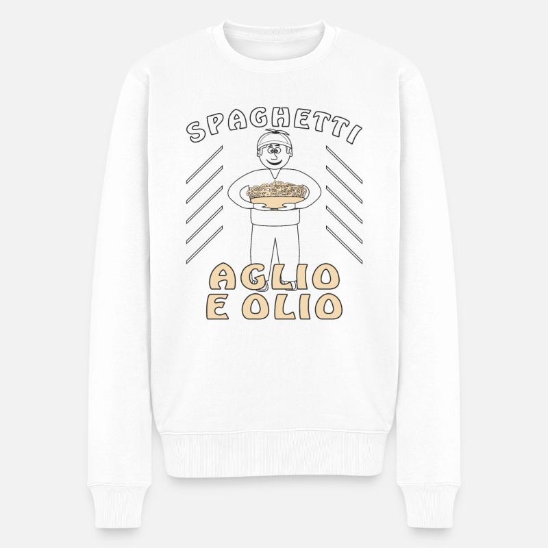 SPAGHETTI AGLIO E OLIO - Pull Premium bio Homme - blanc