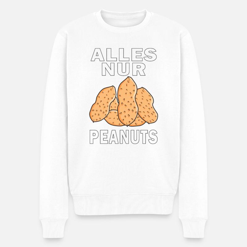ALLES NUR PEANUTS - Männer Premium Bio Pullover - Weiß