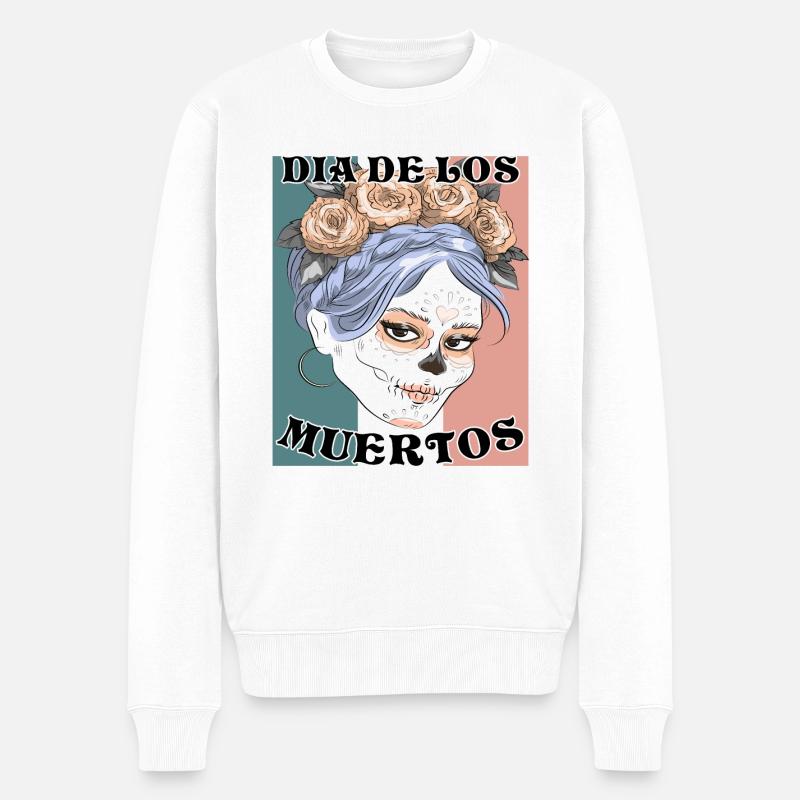 DIA DE LOS MUERTOS - Männer Premium Bio Pullover - Weiß