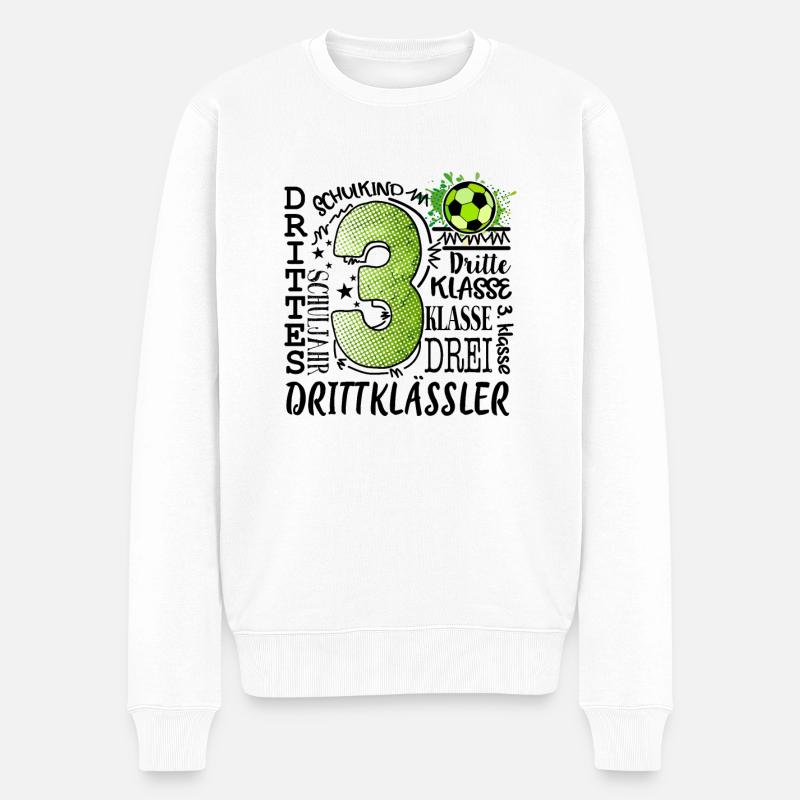 3. Klasse Fußball - Männer Premium Bio Pullover - Weiß