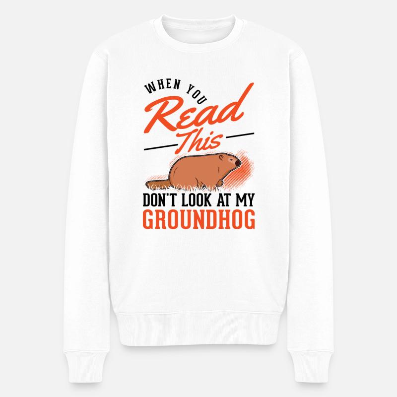 Murmeltier Groundhog Day Waldmurmeltier - Männer Premium Bio Pullover - Weiß