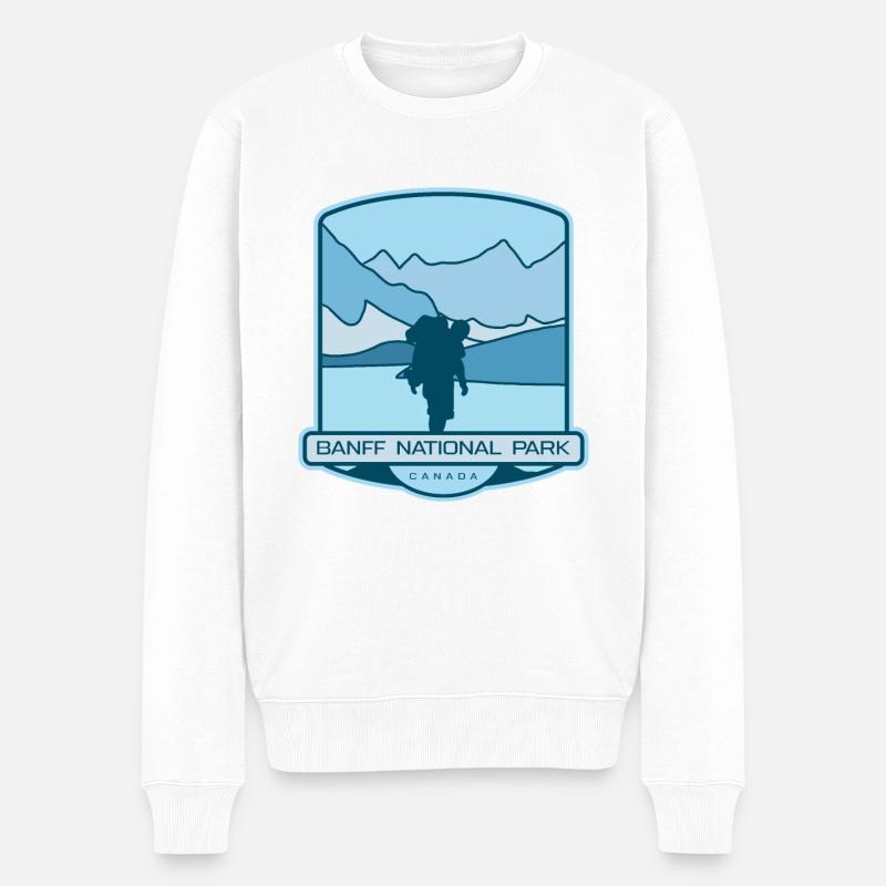 Parc national Banff - Canada - Pull Premium bio Homme - blanc