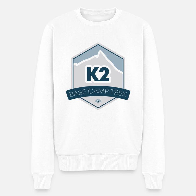 K2 Base Camp Trek - Männer Premium Bio Pullover - Weiß