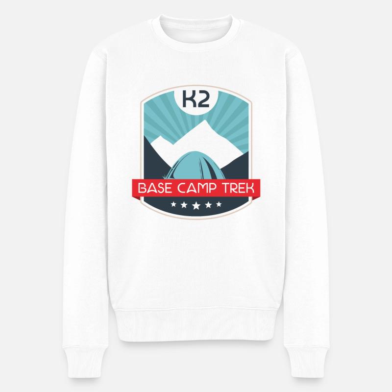 K2 Base Camp Trek - Männer Premium Bio Pullover - Weiß
