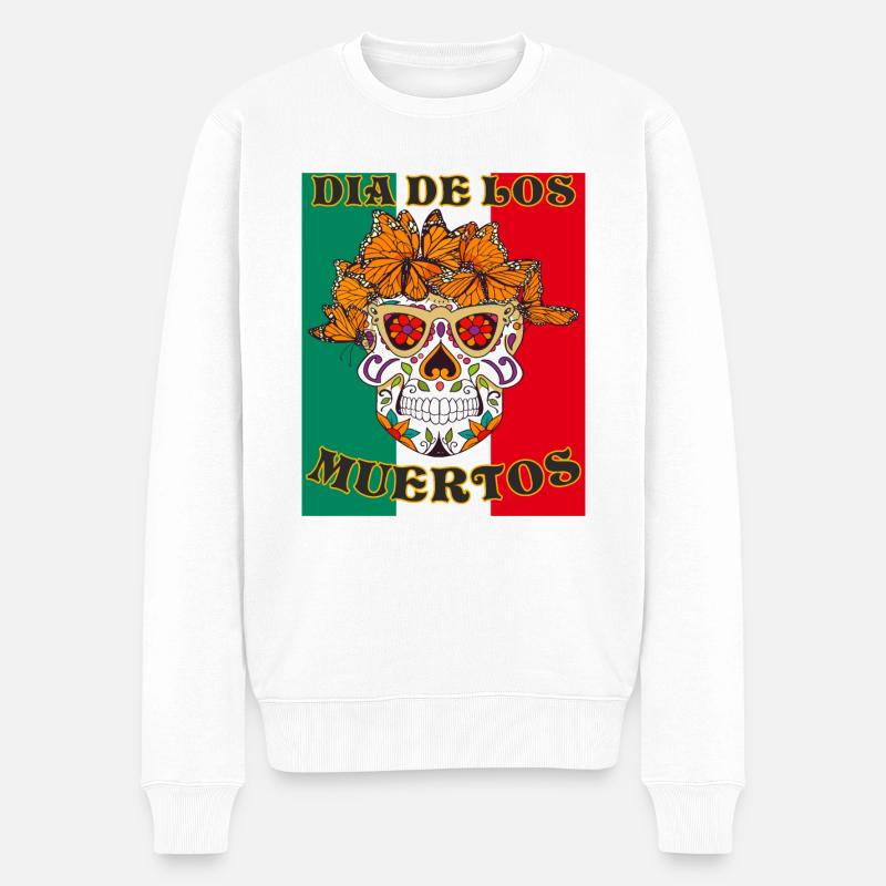 DIA DE LOS MUERTOS - Pull Premium bio Homme - blanc