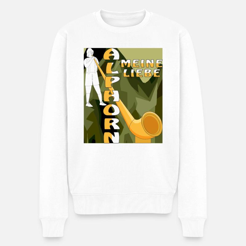 ALPHORN MEINE LIEBE - Männer Premium Bio Pullover - Weiß