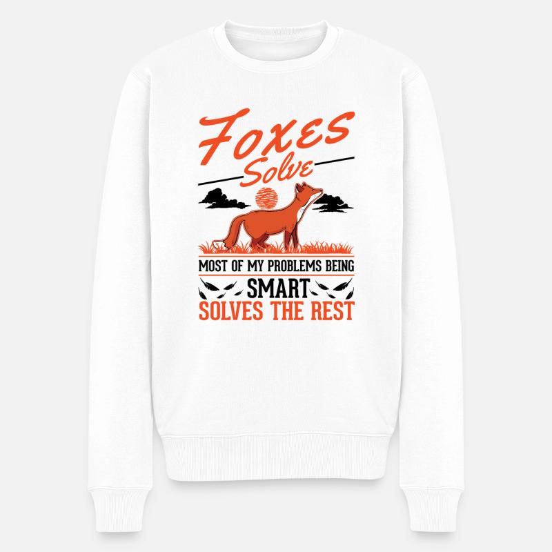 Fox Gift Red Fox - Men's Premium Organic Jumper - white