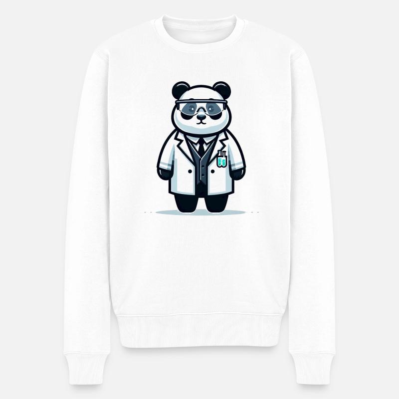 Mignon panda scientifique - Pull Premium bio Homme - blanc