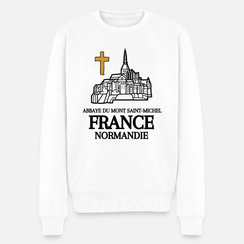 ABTEI MONT SAINT MICHEL FRANKREICH - Männer Premium Bio Pullover - Weiß