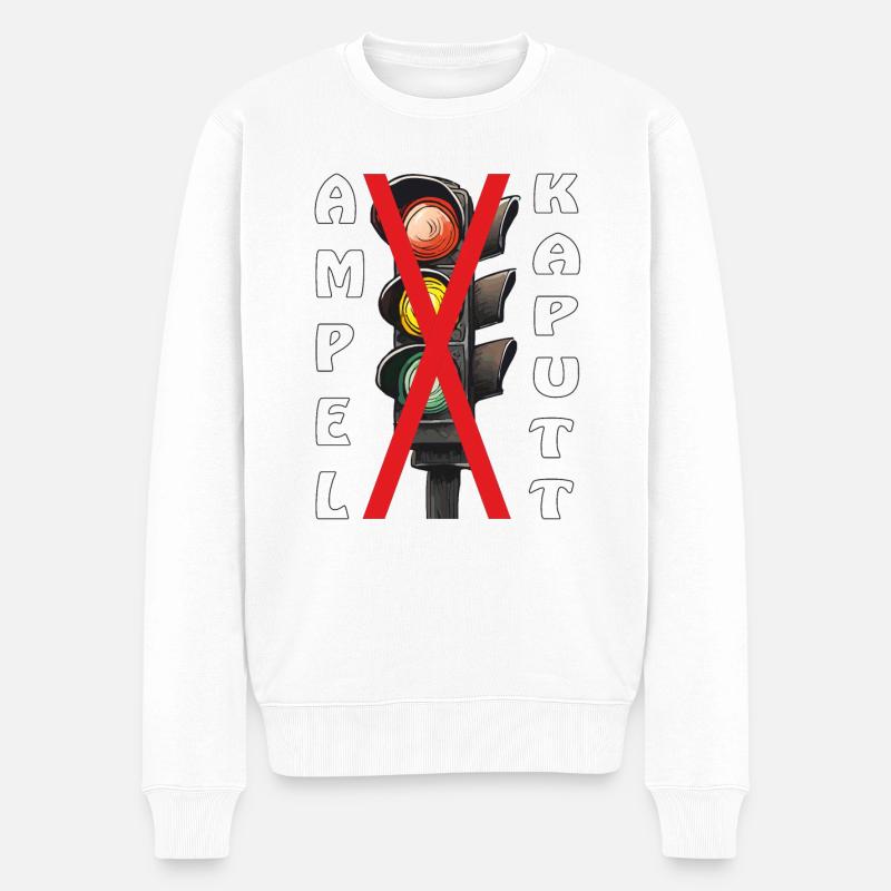 AMPEL KAPUTT - Männer Premium Bio Pullover - Weiß