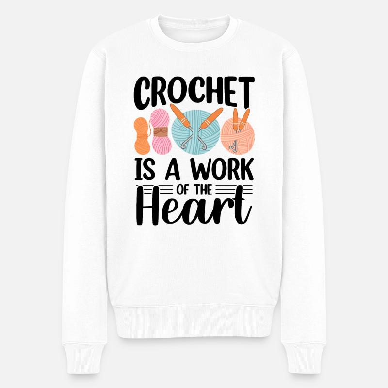 Conception drôle au Crochet - Pull Premium bio Homme - blanc