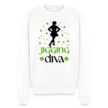 Danse irlandaise Danse irlandaise - Pull Premium bio Homme - blanc - Devant - Thijin (182cm)