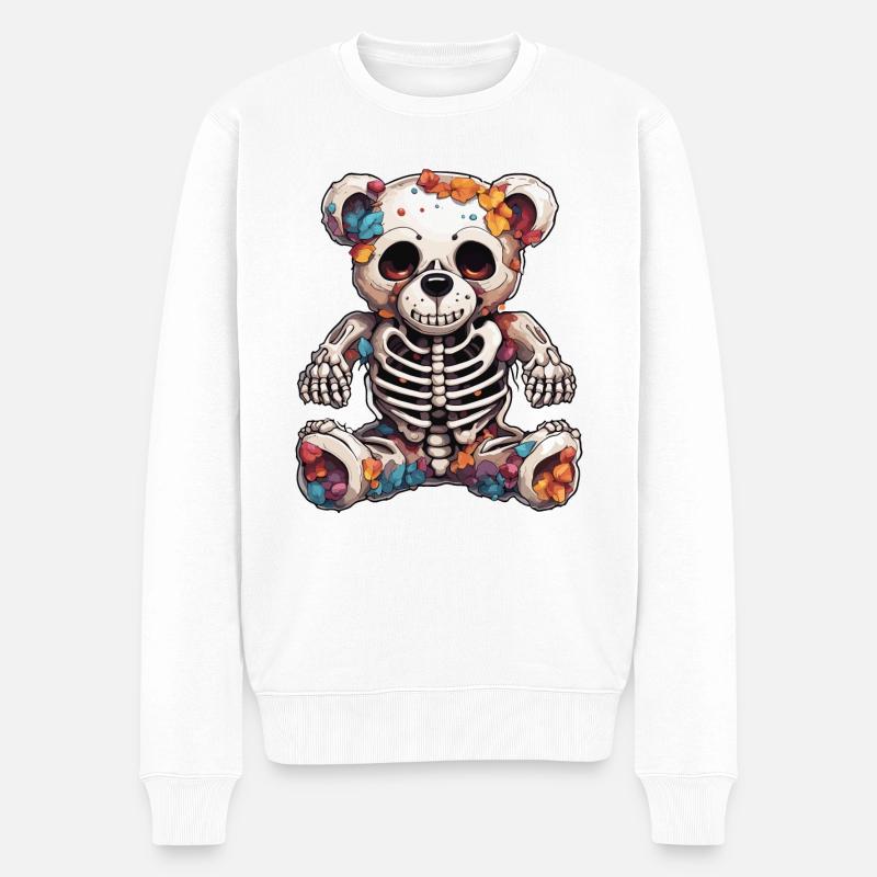 Teddybär / Kuscheltier / Stofftier / Geschenkidee - Männer Premium Bio Pullover - Weiß