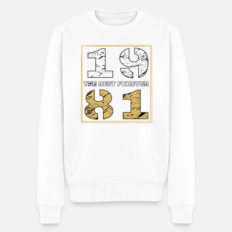 THE BEST FOREVER 1981 - Männer Premium Bio Pullover - Weiß