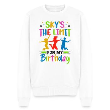 Trampolin Geburtstagsparty - Männer Premium Bio Pullover - Weiß - Vorne - Thijin (182cm)