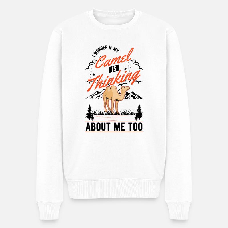 Kamel Geschenk Dromedar Camel Großkamel - Männer Premium Bio Pullover - Weiß