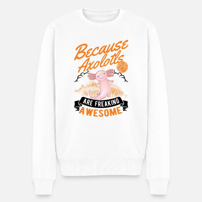 Axolotl Geschenk Schwanzlurch - Männer Premium Bio Pullover - Weiß