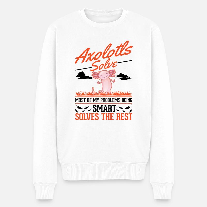 Axolotl Geschenk Schwanzlurch - Männer Premium Bio Pullover - Weiß