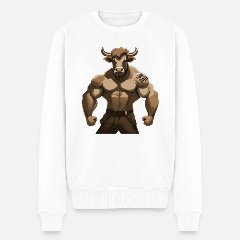 TAUREAU TAUREAU J’AIME PAPA - Pull Premium bio Homme - blanc