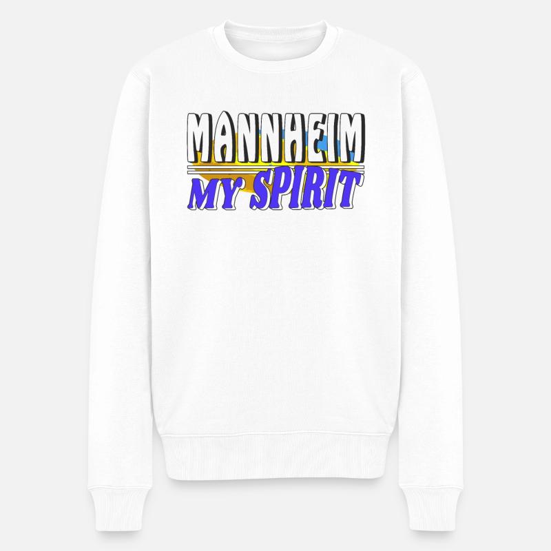 MANNHEIM MY SPIRIT - Männer Premium Bio Pullover - Weiß