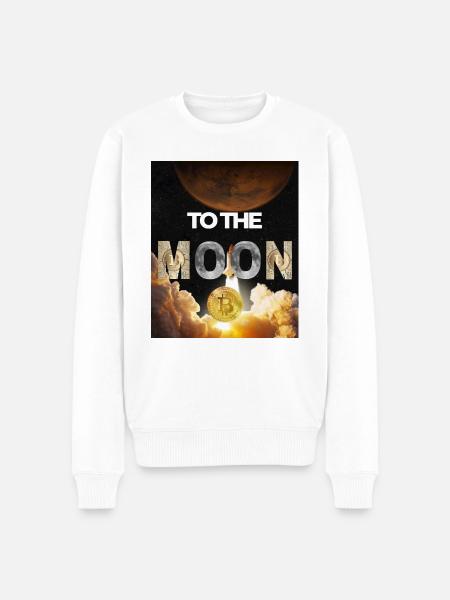 Bitcoin to the Moon – Variante 2 - Männer Premium Bio Pullover - Weiß