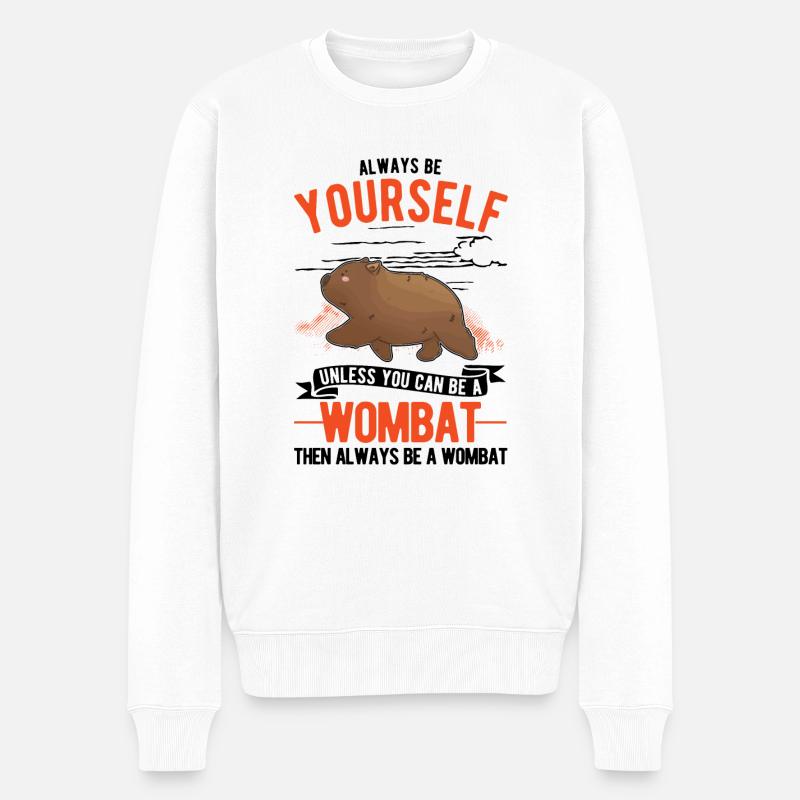Soyez toujours vous-même, Wombat - Pull Premium bio Homme - blanc
