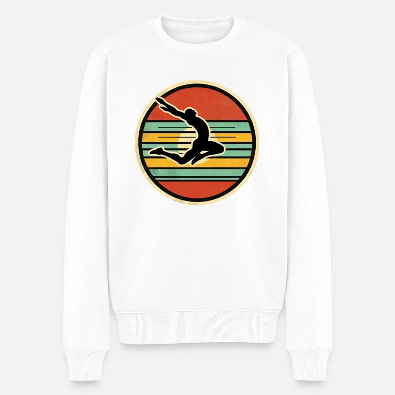 Saut en longueur 2 - Pull Premium bio Homme - blanc