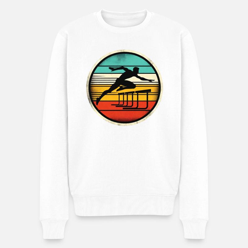 Hurdle Sprinter - Männer Premium Bio Pullover - Weiß