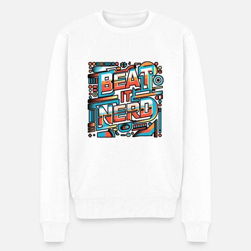 Beat it Nerd 11 - Männer Premium Bio Pullover - Weiß
