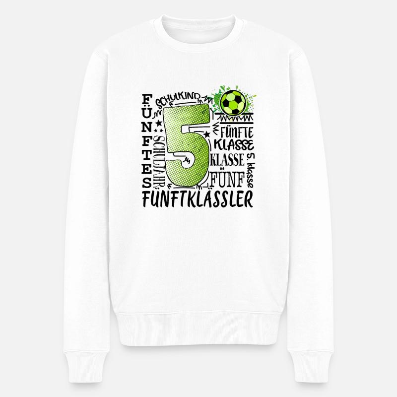 5. Klasse Fußball - Männer Premium Bio Pullover - Weiß