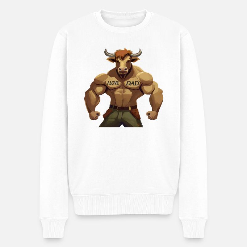 TAUREAU TAUREAU J’AIME PAPA - Pull Premium bio Homme - blanc