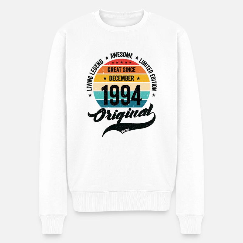 Rétro 30 ans Décembre 1994 Anniversaire Vintage - Pull Premium bio Homme - blanc