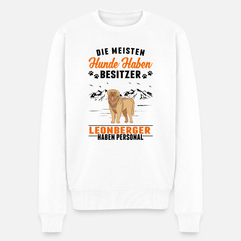 Leonberger Personal - Männer Premium Bio Pullover - Weiß