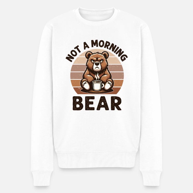 Grumpy bear with coffee - Men's Premium Organic Jumper - white