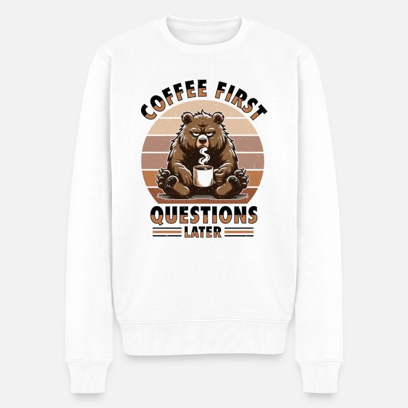 Ours au café - Pull Premium bio Homme - blanc